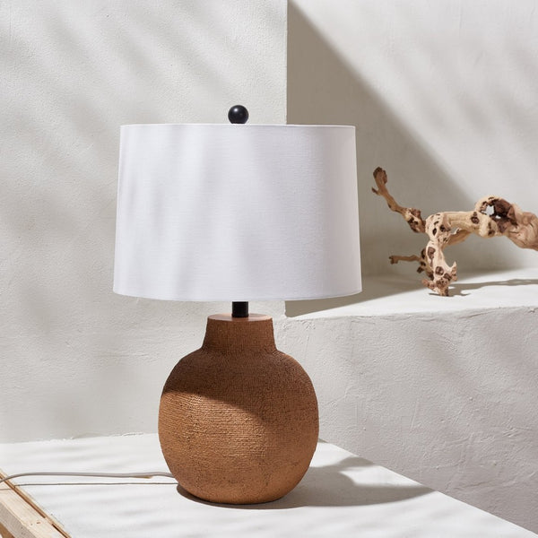Safavieh ACER, 24-Inch Tan Resin Table Lamp – Elegant Ambient Lighting for Modern Homes & Offices TBL4428A