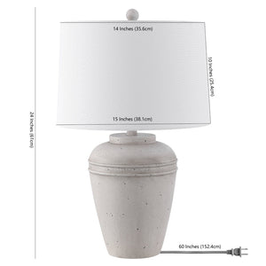 Safavieh DEMLIN, 24-Inch Grey Resin Table Lamp - Modern Minimalist Design for Cozy Ambiance & Versatile Use TBL4429A