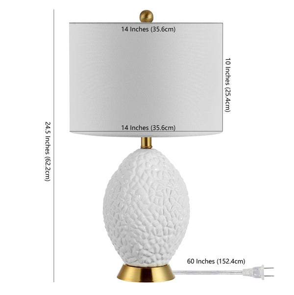 Safavieh KIMLI, Elegant 24.5 Inch Table Lamp with White Shade & Brass Accents for Cozy Home Ambiance TBL4430A