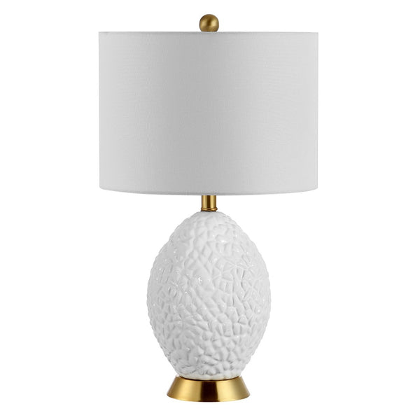 Safavieh KIMLI, Elegant 24.5 Inch Table Lamp with White Shade & Brass Accents for Cozy Home Ambiance TBL4430A