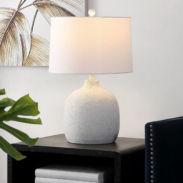 Safavieh VELERI, 24-Inch White Resin Table Lamp - Modern Ambient Lighting for Home Decor & Versatile Placement TBL4432A