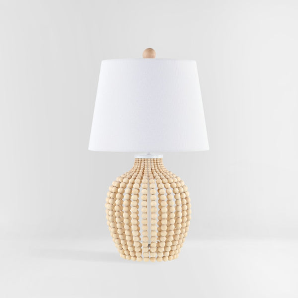 Safavieh REWLI, 23.5-Inch Wood & Iron Table Lamp with Textured Beaded Design for Cozy Ambiance & Style TBL4434A