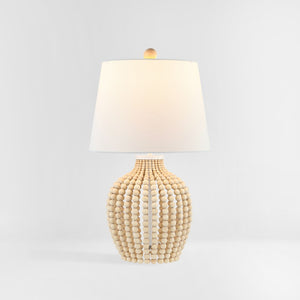 Safavieh REWLI, 23.5-Inch Wood & Iron Table Lamp with Textured Beaded Design for Cozy Ambiance & Style TBL4434A