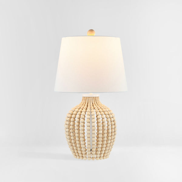 Safavieh REWLI, 23.5-Inch Wood & Iron Table Lamp with Textured Beaded Design for Cozy Ambiance & Style TBL4434A