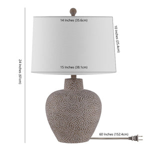 Safavieh KEI, 24-Inch Grey Resin Table Lamp - Modern Style, Warm Ambient Light for Any Room or Decor TBL4435A