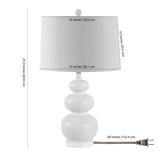 Safavieh DEMENA, Elegant 25.5 Inch White Resin Table Lamp for Modern Spaces, Soft Ambient Light & Style TBL4437A