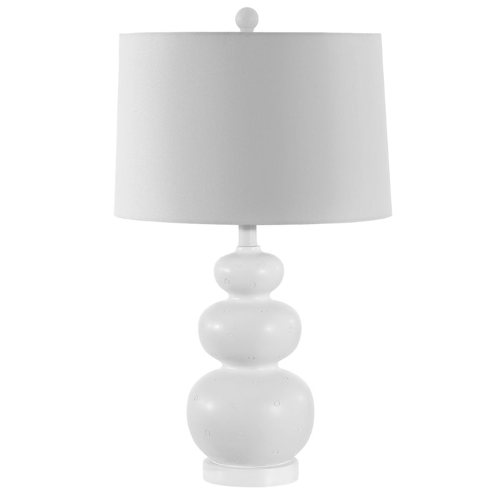 Safavieh DEMENA, Elegant 25.5 Inch White Resin Table Lamp for Modern Spaces, Soft Ambient Light & Style TBL4437A