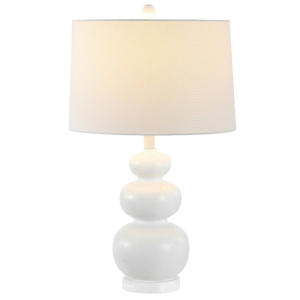 Safavieh DEMENA, Elegant 25.5 Inch White Resin Table Lamp for Modern Spaces, Soft Ambient Light & Style TBL4437A