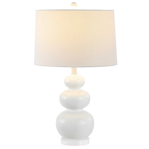Safavieh DEMENA, Elegant 25.5 Inch White Resin Table Lamp for Modern Spaces, Soft Ambient Light & Style TBL4437A