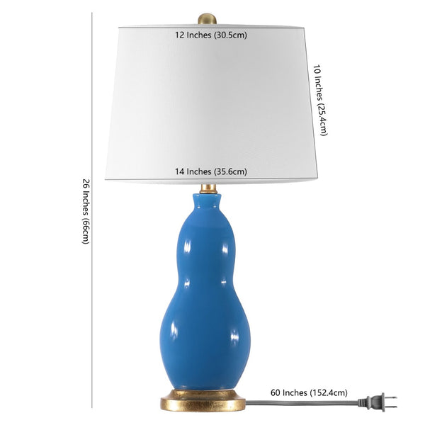 Safavieh ROGAN, Set of 2 Soft Blue Ceramic Table Lamps - Elegant Ambient Lighting for Home Décor Styles TBL4439A-SET2