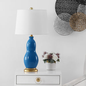 Safavieh ROGAN, Set of 2 Soft Blue Ceramic Table Lamps - Elegant Ambient Lighting for Home Décor Styles TBL4439A-SET2