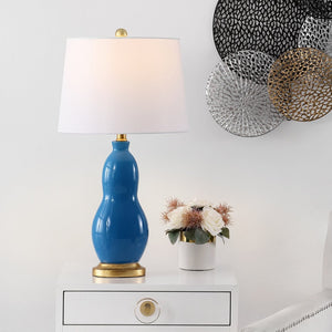 Safavieh ROGAN, Set of 2 Soft Blue Ceramic Table Lamps - Elegant Ambient Lighting for Home Décor Styles TBL4439A-SET2