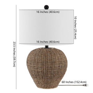 Safavieh FIRTH, 26-Inch Handwoven Rattan Table Lamp for Cozy Ambiance in Coastal & Modern Home Decor TBL4444A