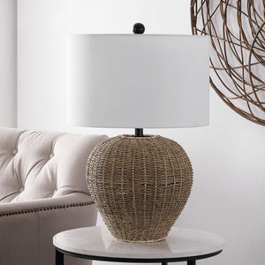 Safavieh FIRTH, 26-Inch Handwoven Rattan Table Lamp for Cozy Ambiance in Coastal & Modern Home Decor TBL4444A