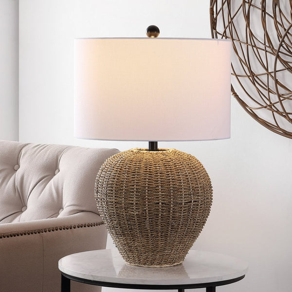 Safavieh FIRTH, 26-Inch Handwoven Rattan Table Lamp for Cozy Ambiance in Coastal & Modern Home Decor TBL4444A