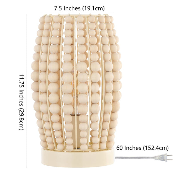 Safavieh DARROW, 11.75-Inch Cream Wood and Iron Table Lamp – Elegant, Versatile Lighting for Any Space TBL4447A