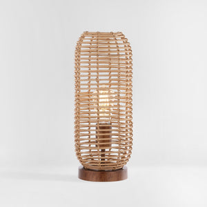 Safavieh EVELINE, 15-Inch Natural Rattan Table Lamp – Cozy Ambient Lighting for Modern and Rustic Spaces TBL4448A