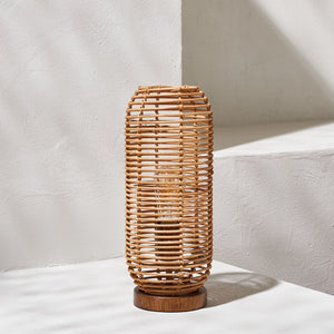 Safavieh EVELINE, 15-Inch Natural Rattan Table Lamp – Cozy Ambient Lighting for Modern and Rustic Spaces TBL4448A