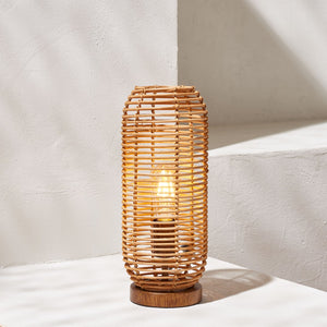 Safavieh EVELINE, 15-Inch Natural Rattan Table Lamp – Cozy Ambient Lighting for Modern and Rustic Spaces TBL4448A
