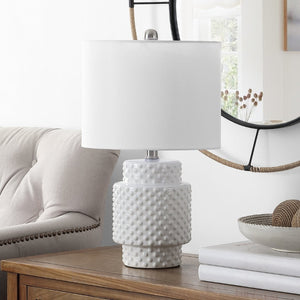 Safavieh SONTER, Elegant 21-Inch White Ceramic Table Lamp Set of 2 - Modern Design for Cozy Ambiance TBL4449A-SET2