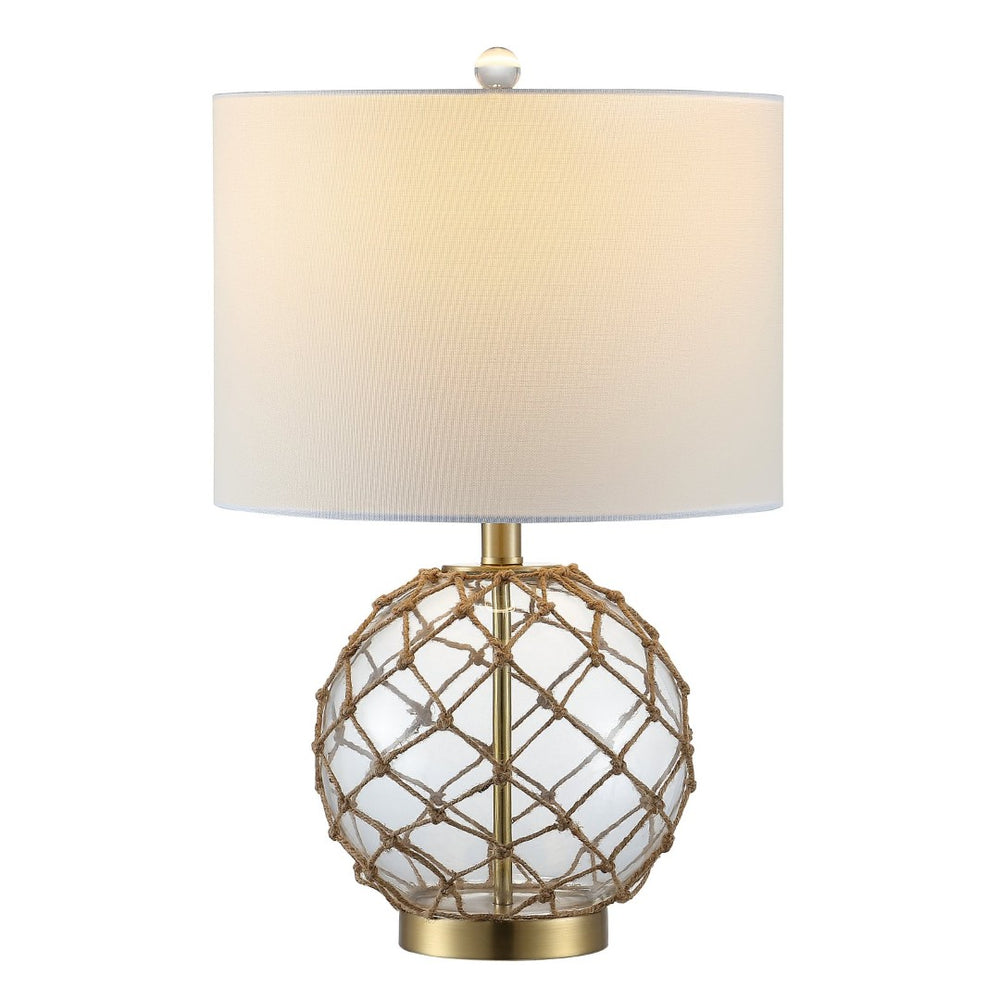 Safavieh GREMELI, Elegant 22-Inch Glass Table Lamp Set of 2 with Natural Rope Accents for Cozy Interiors TBL4450A-SET2
