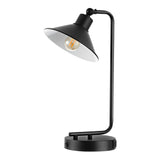 Nadav, 16 Inch, Black, Iron Table Lamp W/ Usb Port