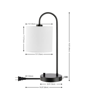 Safavieh Lybrin, 19 Inch, Black, Iron Table Lamp W/ Usb Port Black TBL4455A-U