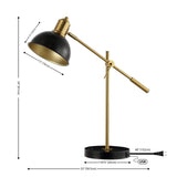 Safavieh Amur 22" Table Lamp W/ Usb Black / Brass Iron TBL4456A-U