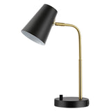 Safavieh  Arynn 19 Inch Table Lamp W/ Usb Port Black/ Brass Metal TBL4457A-U