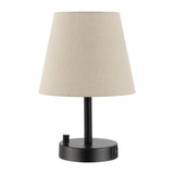 Fynn, 13 Inch, Black, Iron Table Lamp W/ Usb Lamp