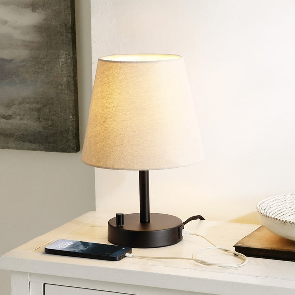 Safavieh Fynn, 13 Inch, Black, Iron Table Lamp W/ Usb Lamp Black TBL4460A-U