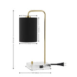 Safavieh Nevana, 20 Inch, Brass/White. Iron Table Lamp W/ Usb Port Brass Gold / White TBL4463A-U