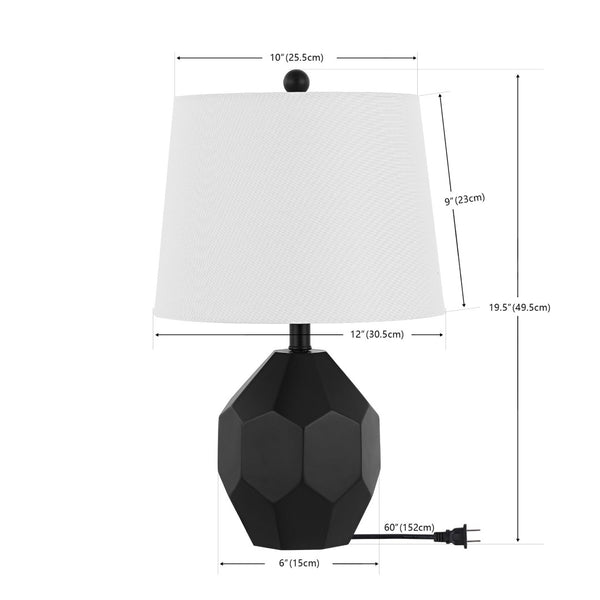 Safavieh DANILO, 19.5-Inch Black Resin Table Lamp - Contemporary Sculptural Design for Home & Office Decor TBL4469A