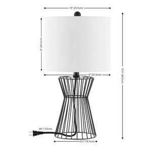 Safavieh RAYNA, 19.5-Inch Matte Black Iron Table Lamp - Modern, Stylish Lighting for Home & Office Decor TBL4471A
