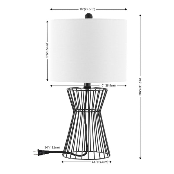 Safavieh RAYNA, 19.5-Inch Matte Black Iron Table Lamp - Modern, Stylish Lighting for Home & Office Decor TBL4471A