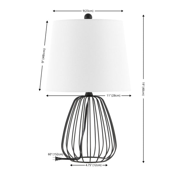 Safavieh SEINE, 19-Inch Matte Black Iron Table Lamp – Stylish Minimalist Design for Home & Office Spaces TBL4472A