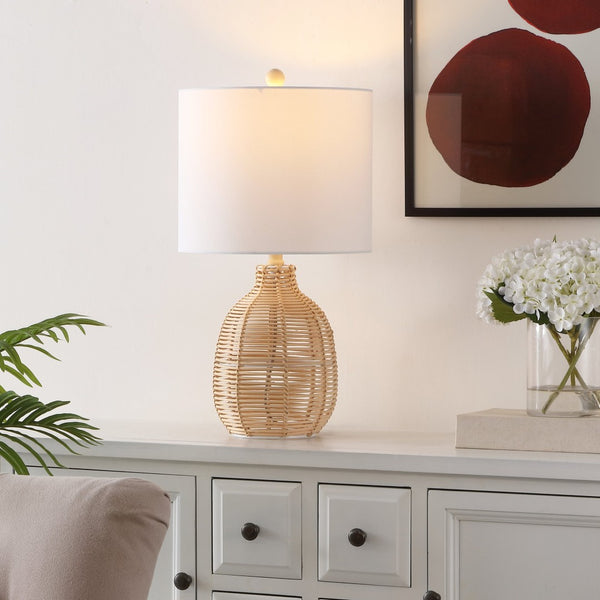 Safavieh OROYA, Handwoven Rattan Table Lamp for Ambient Illumination in Modern and Traditional Interiors Light Natural / - TBL4473A