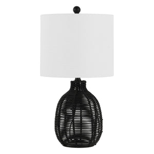 Safavieh OROYA, Handwoven Rattan Table Lamp for Ambient Illumination in Modern and Traditional Interiors Black TBL4473B