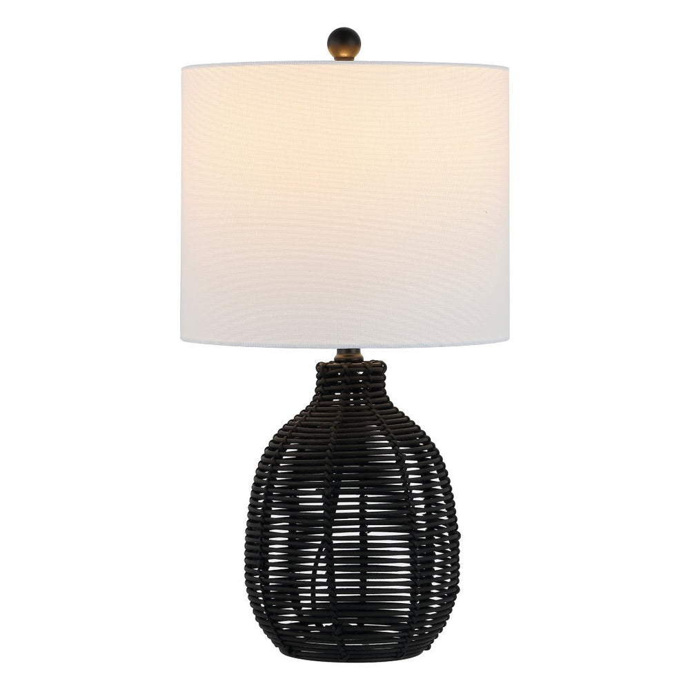 Safavieh OROYA, Handwoven Rattan Table Lamp for Ambient Illumination in Modern and Traditional Interiors Black TBL4473B