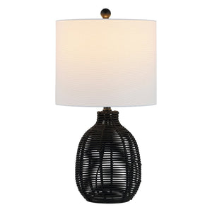 Safavieh OROYA, Handwoven Rattan Table Lamp for Ambient Illumination in Modern and Traditional Interiors Black TBL4473B