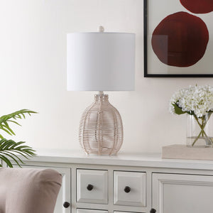 Safavieh OROYA, Handwoven Rattan Table Lamp for Ambient Illumination in Modern and Traditional Interiors Off White TBL4473C