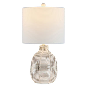 Safavieh OROYA, Handwoven Rattan Table Lamp for Ambient Illumination in Modern and Traditional Interiors Off White TBL4473C