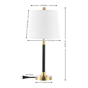Safavieh VITALE, 22-Inch Black and Brass Iron Table Lamp - Modern Minimalist Design for Home Elegance TBL4475A