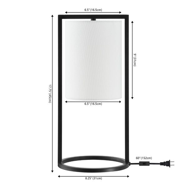 Safavieh TAMIKO, 17.75" Black Iron Table Lamp - Sleek Minimalist Design for Modern & Transitional Spaces TBL4476A