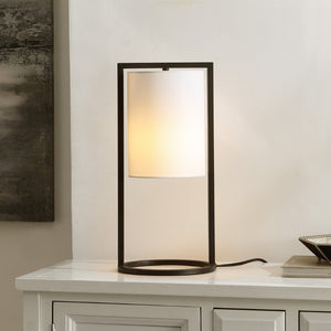 Safavieh TAMIKO, 17.75" Black Iron Table Lamp - Sleek Minimalist Design for Modern & Transitional Spaces TBL4476A