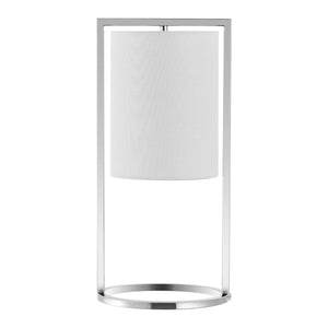Safavieh TAMIKO, 17.75-Inch Chrome Iron Table Lamp – Modern Minimalist Design for Cozy Ambient Lighting TBL4476B
