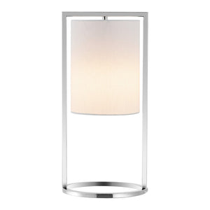 Safavieh TAMIKO, 17.75-Inch Chrome Iron Table Lamp – Modern Minimalist Design for Cozy Ambient Lighting TBL4476B