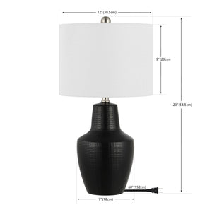 Safavieh VOETTA, 23-Inch Black Ceramic Table Lamp - Stylish Minimalist Design for Modern Home Decor & Lighting TBL4477A
