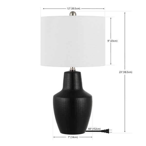 Safavieh VOETTA, 23-Inch Black Ceramic Table Lamp - Stylish Minimalist Design for Modern Home Decor & Lighting TBL4477A