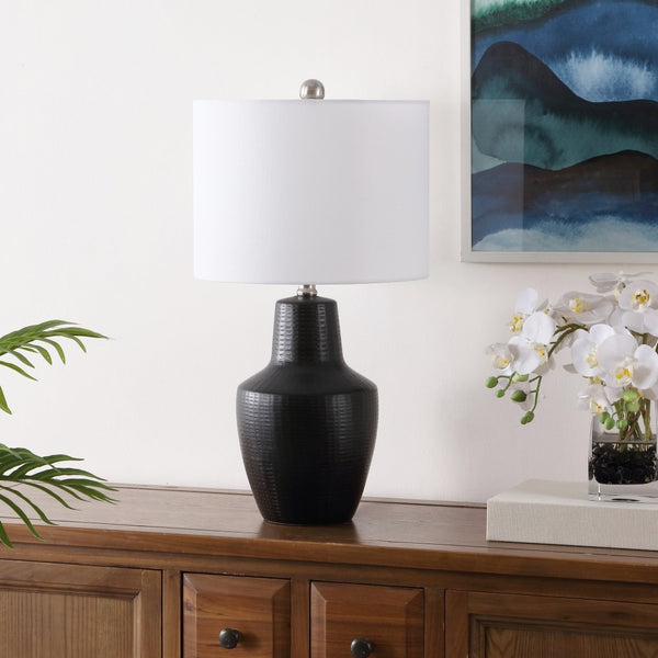 Safavieh VOETTA, 23-Inch Black Ceramic Table Lamp - Stylish Minimalist Design for Modern Home Decor & Lighting TBL4477A